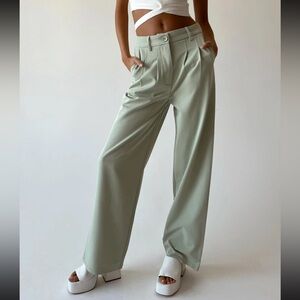 Princess Polly Green Archer Pants
